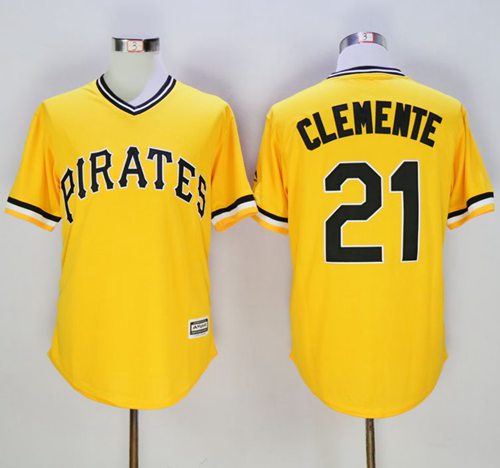 Pirates #21 Roberto Clemente Gold New Cool Base Stitched MLB Jersey